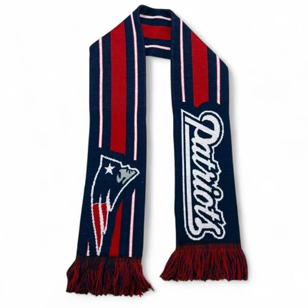 NEW ENGLAND PATRIOTS SCARF REVERSIBLE KNIT Blockette gorcorp Sports Fan NFL